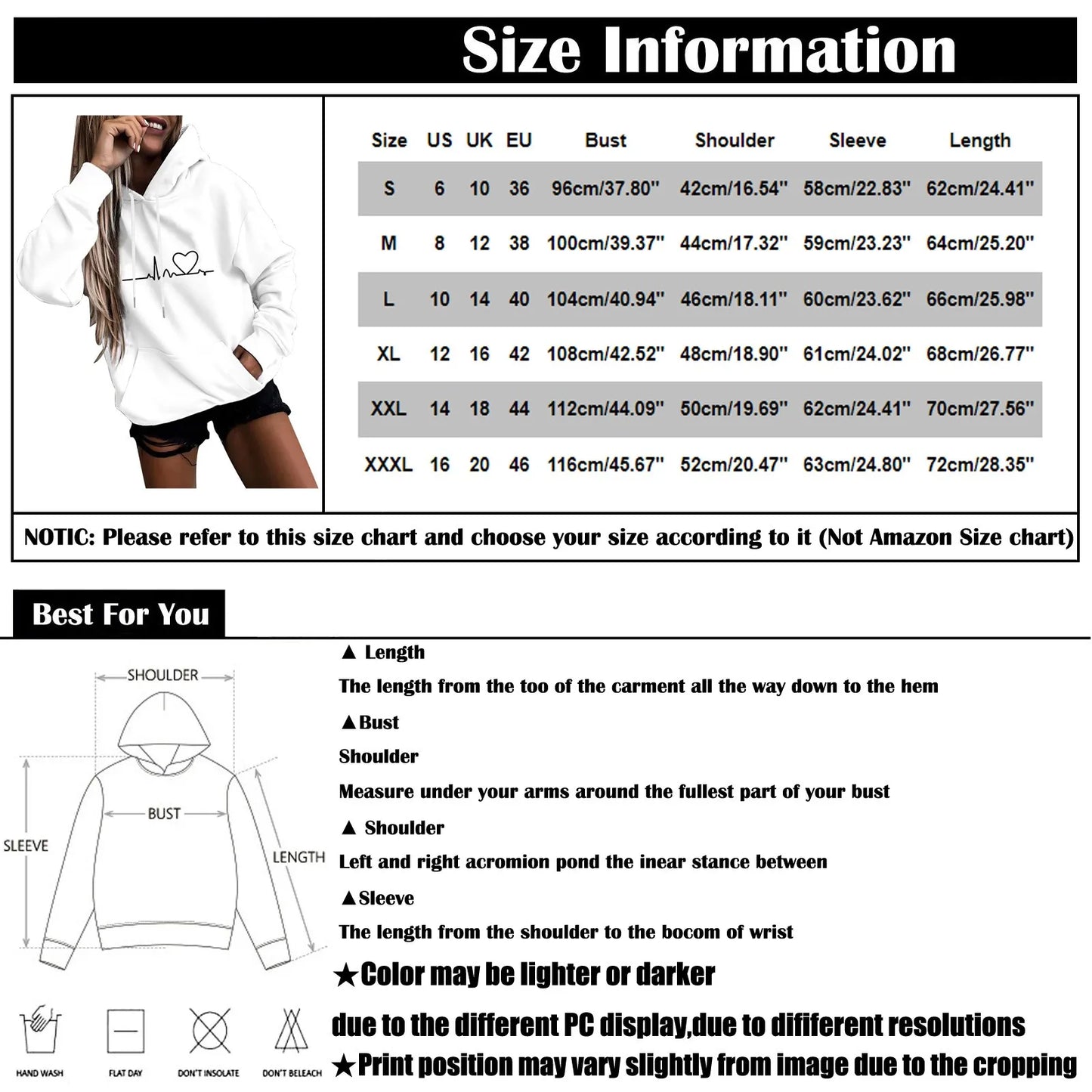 Women's Pullover Fashion Casual Fun Print Hooded Sweatshirt Loose Sports Tops Pullover