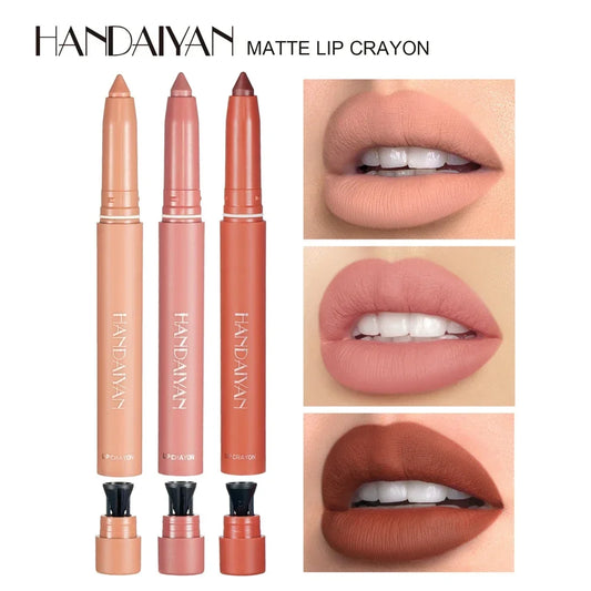 12 Colors Velvet Matte Lipsticks Waterproof Long Lasting Nude 2 IN 1 Stick on-Stick Cup Lips Makeup Tint Pen Daily Makeup Tools