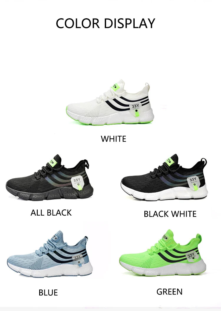 Men Sport Shoes Lightweight Breathable Casual Sneakers Outdoor Mesh Black Running Shoes Athletic Jogging Tennis Walking Shoes