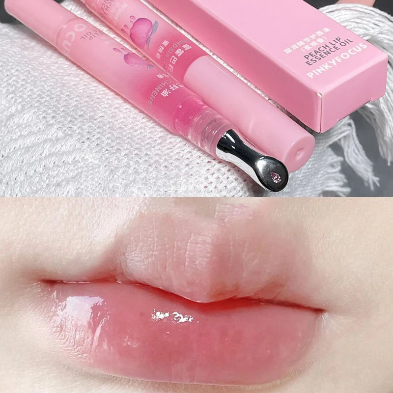 Peach Lip Oil Moisturizing Glass Lip Gloss Fragrance Non-sticky Lip Tint Lips Plumper Autumn and Winter Lips Care Serum Primer