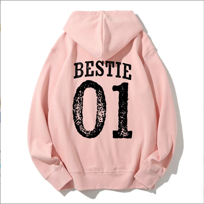 BFF Matching Best Friend Birthday Hoodies Women's Best Friend Bestie Sweatshirt Funny Coquette Pullover Top BFF Gifts For Girls