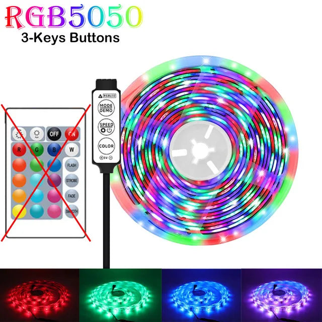 WS2812B USB LED Strip RGBIC  Bluetooth App Control Chasing Effect Lights Flexible Tape Diode Ribbon TV Desktop Backlight 1m-30m