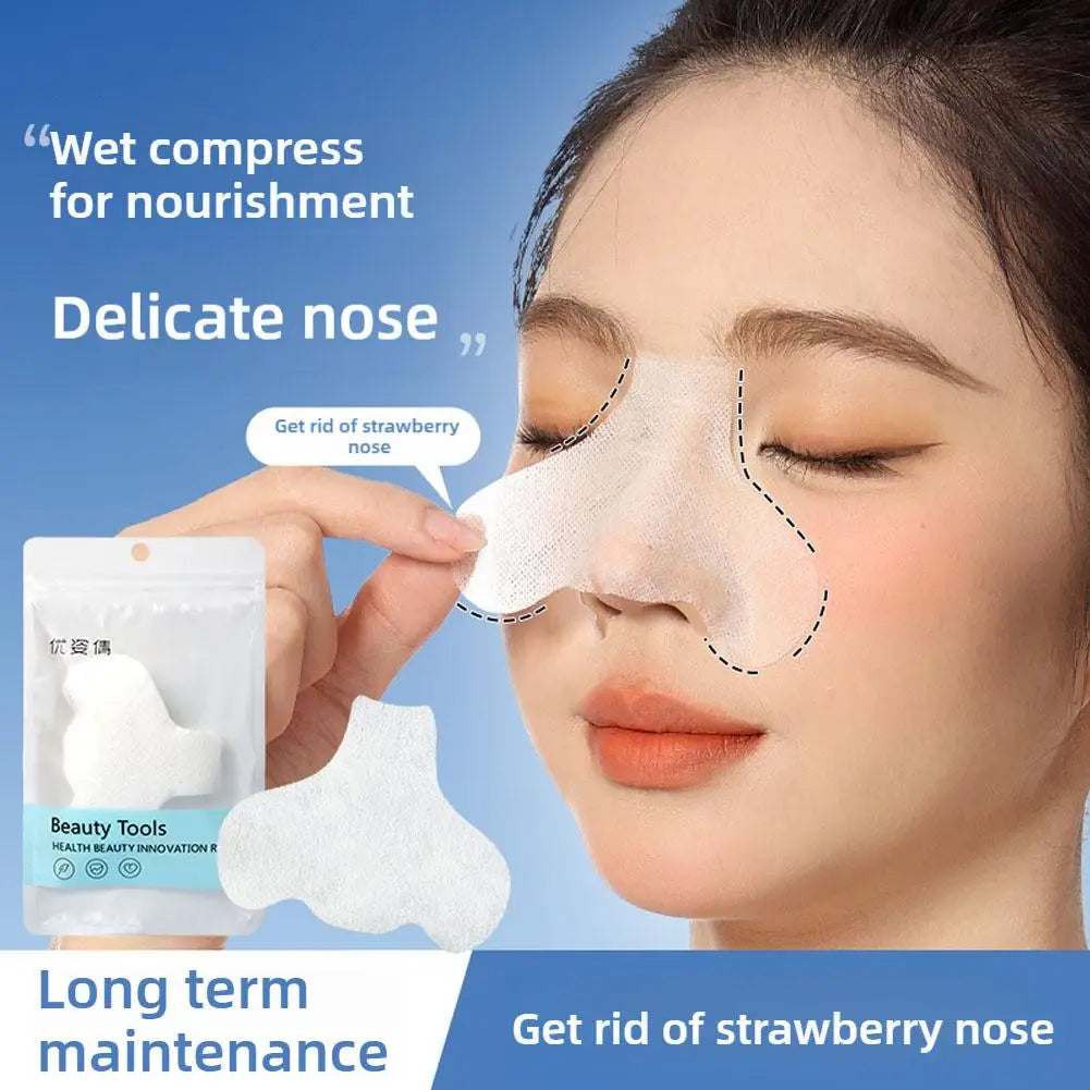 New 100pcs Disposable Nose Mask Paper Moisturizing Remove Blackhead Mask Strips Paper Cosmetic Cotton Skin Care Paper