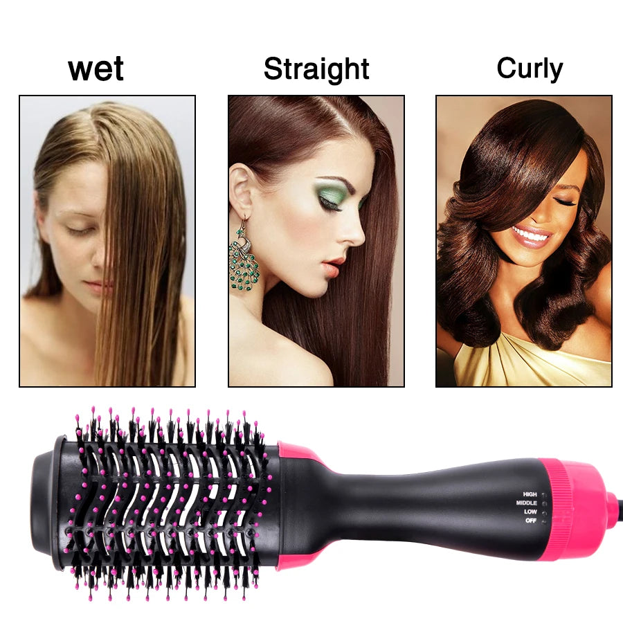 Curling Thermal Brush Professiona 3 In 1 One Step Round Brush For Hair Curler Hot Volumizing Brush Styler Curling Comb For Hair