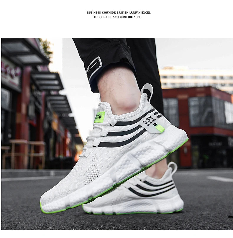 Men Sport Shoes Lightweight Breathable Casual Sneakers Outdoor Mesh Black Running Shoes Athletic Jogging Tennis Walking Shoes