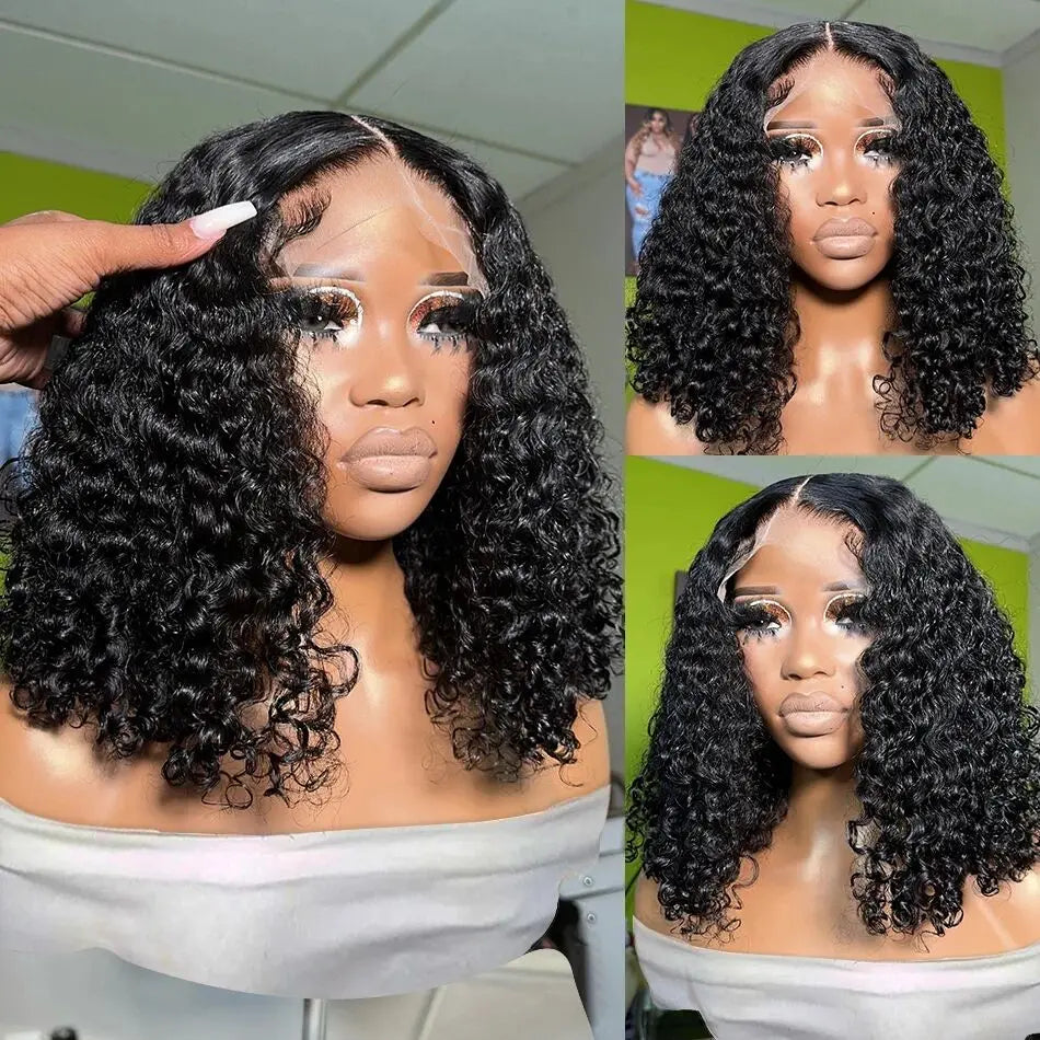 Glueless Wigs Short Bob Wigs Kiny Curly Lace Front Human Hair Wigs 13x4 Frontal Wet and Wavy 4x4 Closure Cheap Wigs On Sale