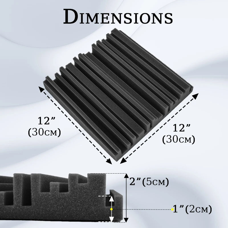 TOUO 6-24pcs Soundproof Foam Wall Acoustic Insulation Studio Acoustic Foams High Density Ktv Room Sound-Absorbing Material