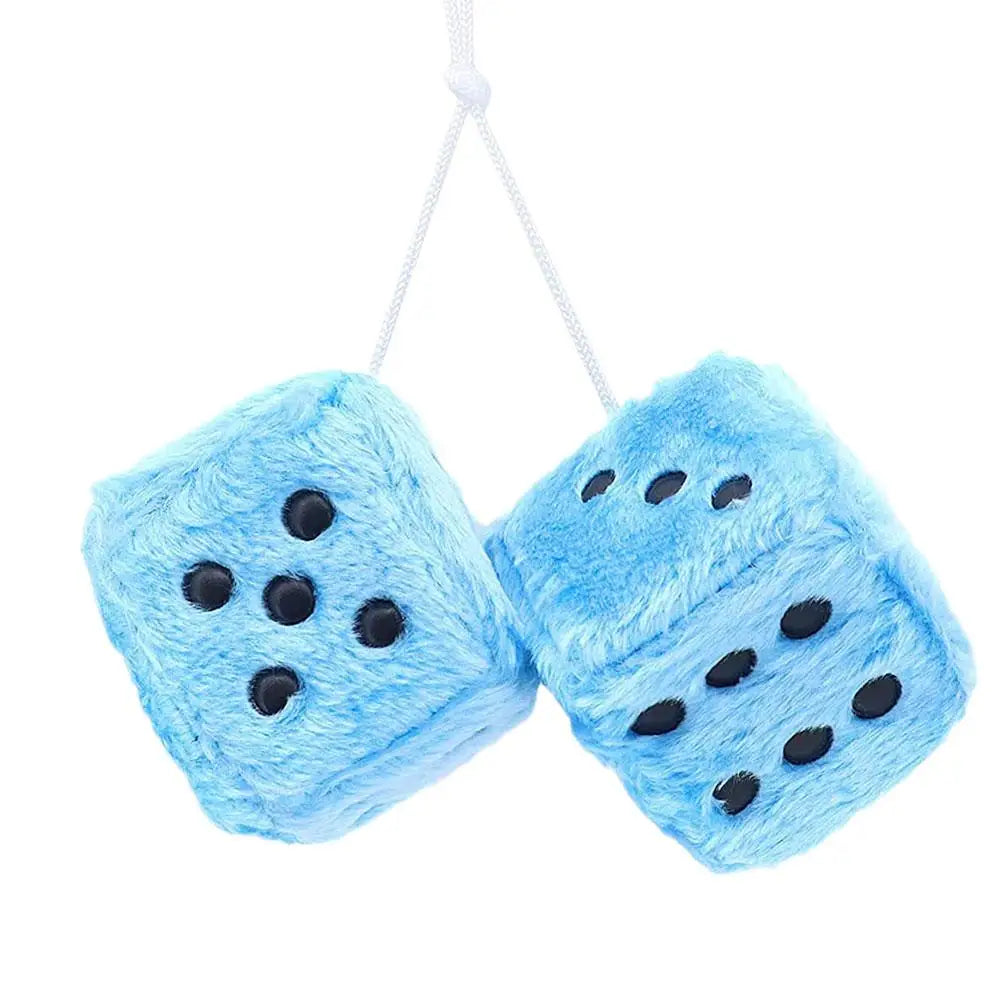 2pcs Plush Dice Car Pendant Plush Toy Cube Pendant Car Ornament Sieve Anime Car Decoration Accessories Auto Pendant