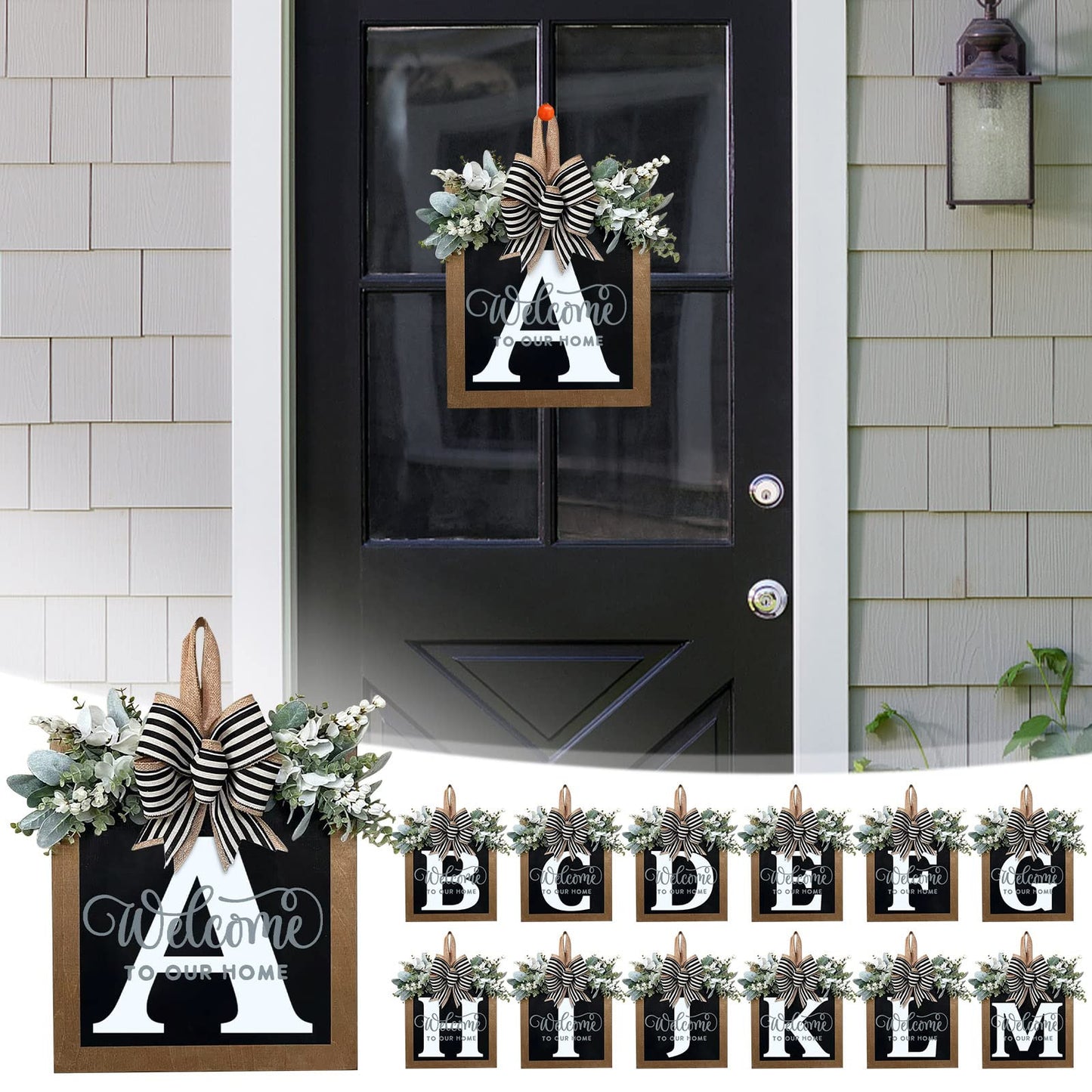 New Surname Year Round Front Door Wreath, Front Door Welcome Sign, 26 Letter Door Wreath Home Decoration Accessories декор New