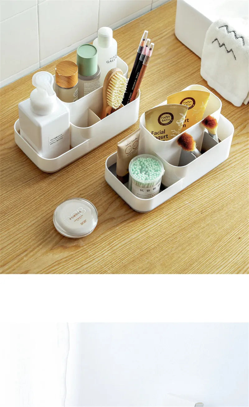 Plastic Makeup Organizer Bathroom Storage Box Cosmetic Organiser Office Desktop Make Up Jewelry Storage Box Sundries Container